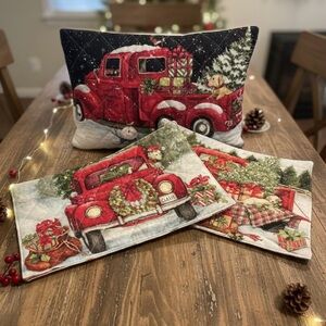 Festive Red Truck Holiday Placemat Set